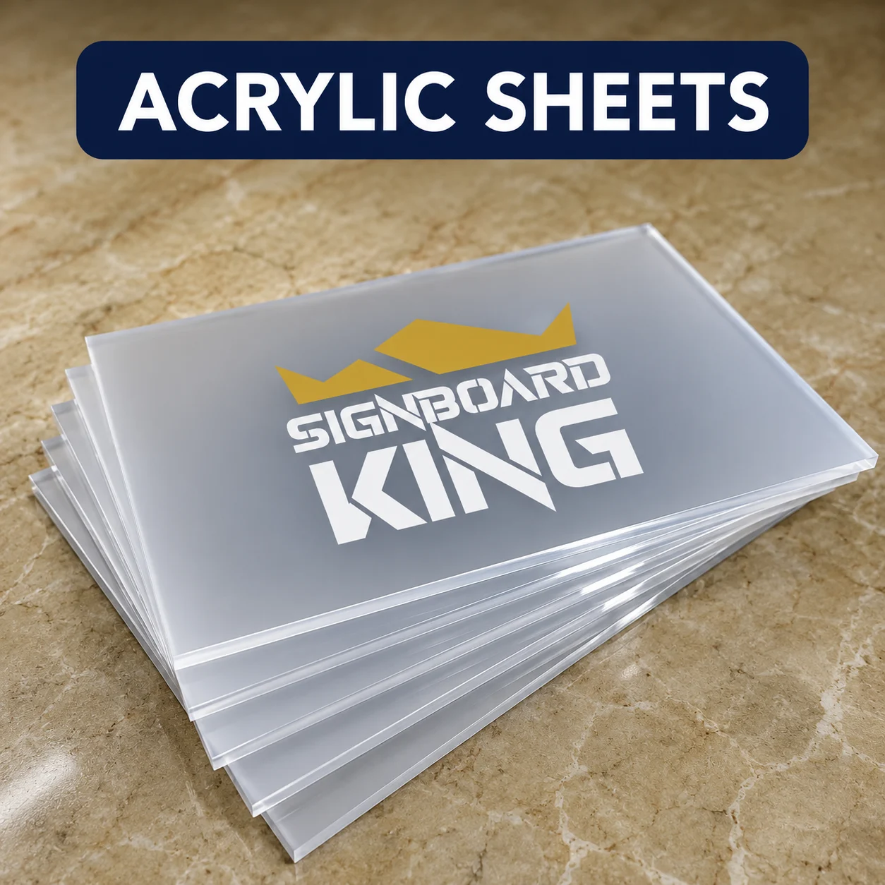 Acrylic sheet material for signboard fabrication, laser cutting, display manufacturing, and custom branding in Malaysia