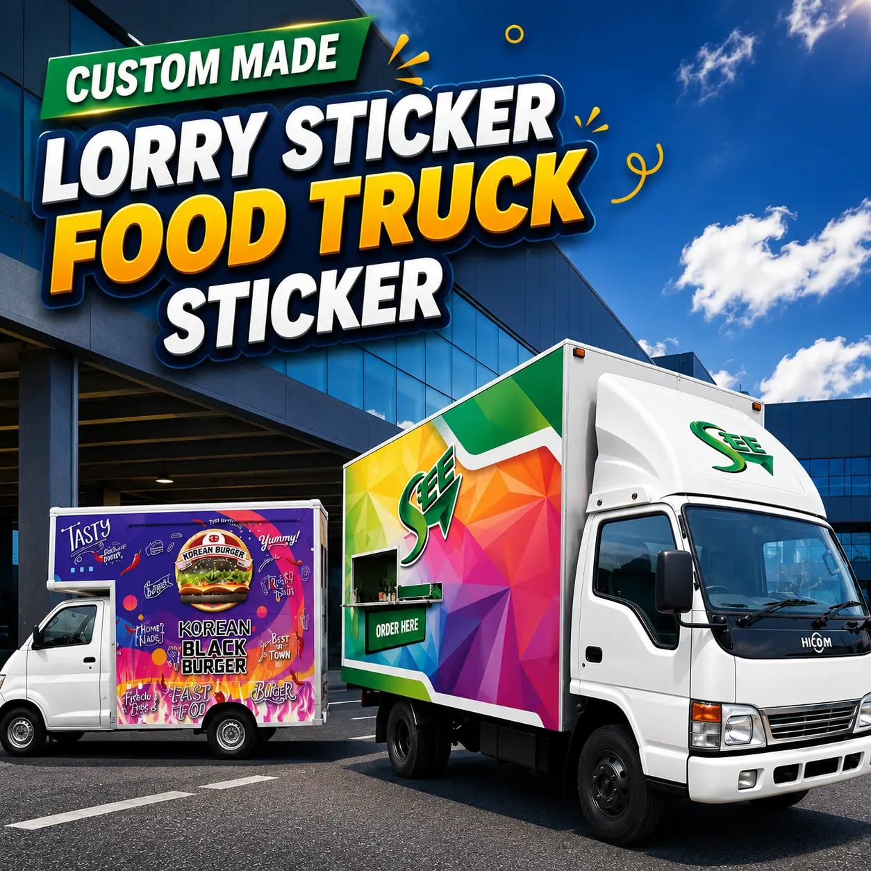 Vehicle sticker printing for company cars, vans, lorries, and mobile business advertising in Malaysia