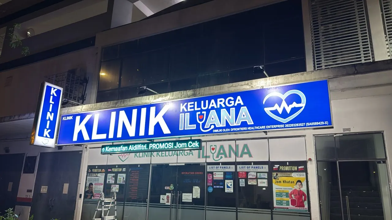 lightbox Klinik Keluarga Ilyana LED signage klinik Malaysia papan tanda klinik