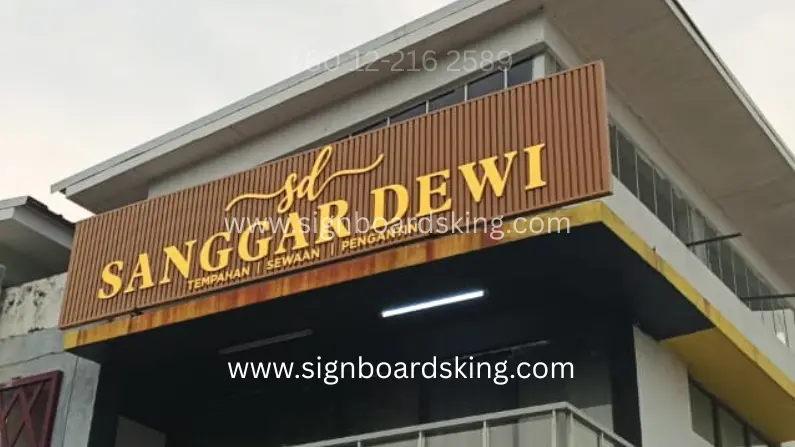 Sanggar Dewi Ceiling Strip Signboard with 3D Lettering