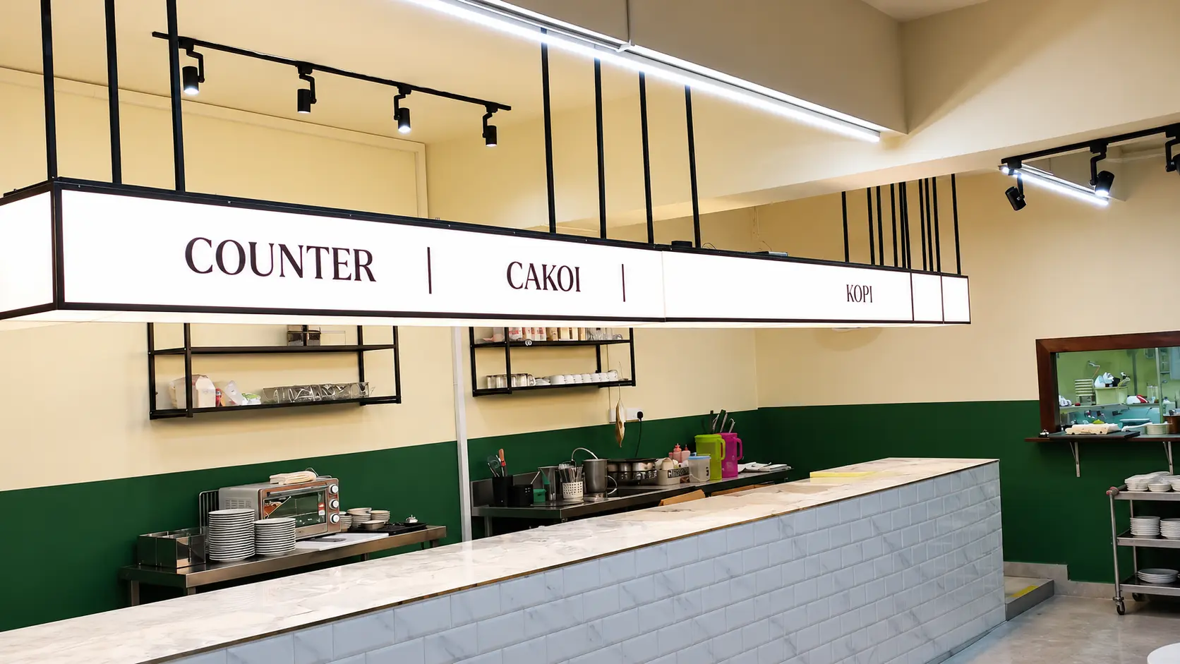 Custom Acrylic Lightbox gantung untuk Juden Resources dengan pencahayaan LED terang bagi kawasan Counter, Cakoi dan Kopi