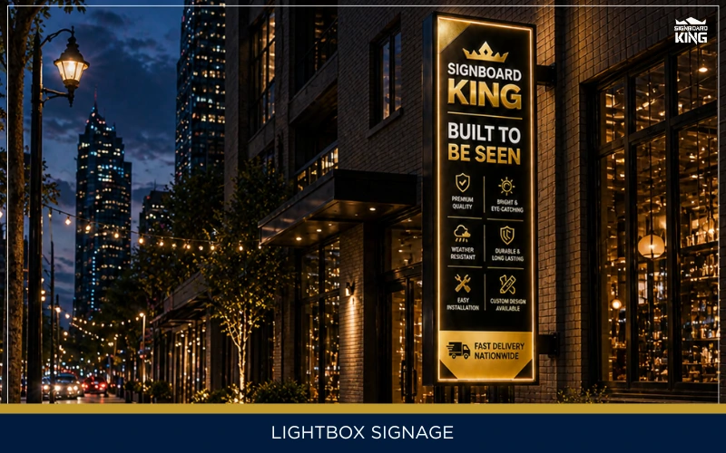 Custom Lightbox Signage Malaysia with LED lighting for shopfront branding and business advertising by Signboard King